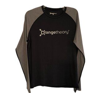 NWT Orangetheory Mens XXLG Long Sleeve Raglan  Activewear Shirt Black with Grey